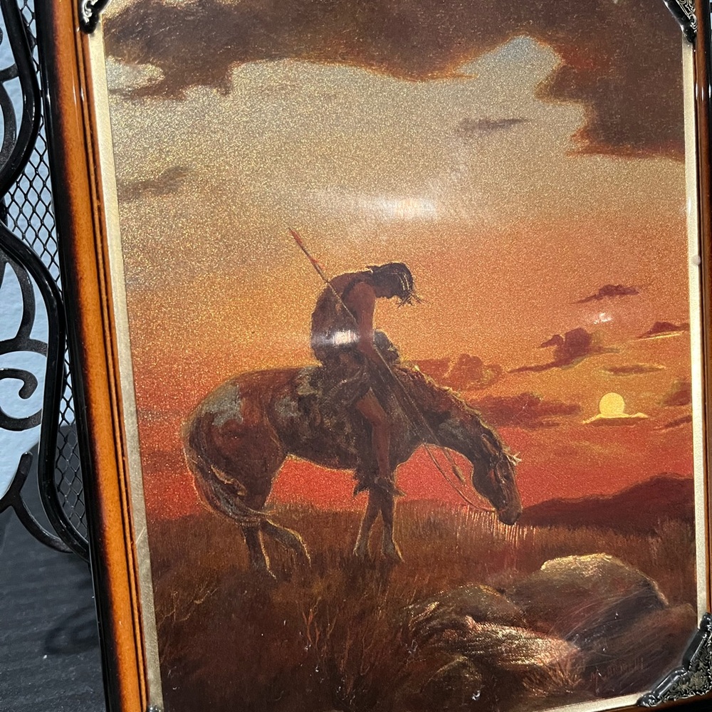 End of The Trail by M. Caroselli Wall Decor Native American Art Metallic Ink